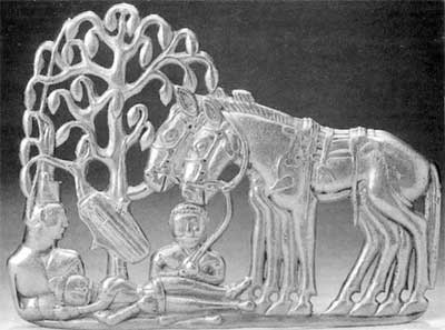 Золотая пряжка ремня, V-IV вв. до н.э., культура саков