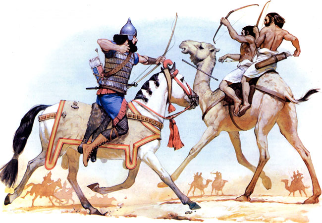 Ассирийский конный лучник и арабская верблюжья конница