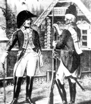 Унтер-офицер и рядовой драгунских полков, 1800 год