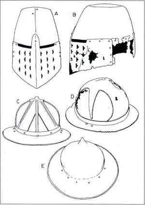 Шлемы (от конца XIII до середины XV вв.)