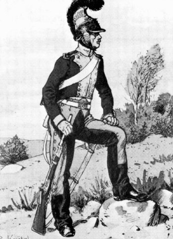 Солдат линейной роты 2-го уланского полка, 1814 год