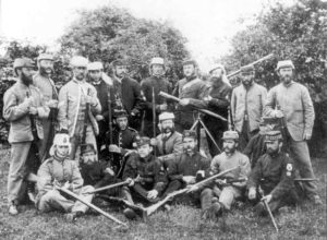 Группа британских стрелков-добровольцев, 1870 год.
