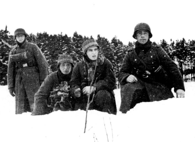 Зимние учения, 1937 г. MG-34 в станковом варианте
