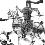 Библейский герой, поражающий змея из “Комментариев Беата на Апокалипсис”, Табера, 975 г.