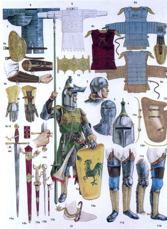 Оружие и доспехи, 1340 г.
