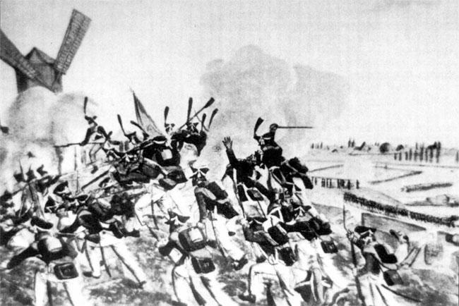 Русские войска штурмуют укрепления на Монмартре в 1814 году