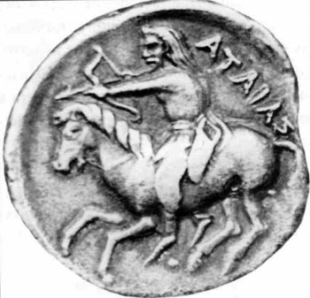 Скифская монета с изображением Атея