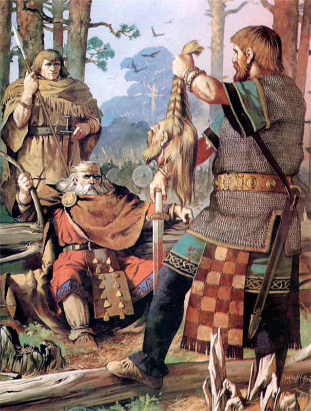 Бриану Бору показывают голову викинга, XI в.