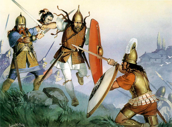 Нападение кельтов на этрусков, север Италии, конец IV в. до н.э.