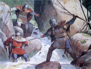 Кельты загнали в ловушку сакса, VI в.