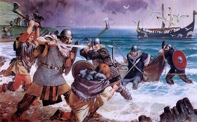 Ирландцы отражают набег викингов, IX в.