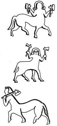 Кентавры, возможно это символы культа коня.