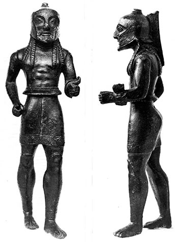 Статуэтка лаконского воина, найденная в Додоне в 1930 г. 