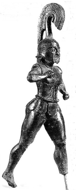 Лаконская бронзовая статуэтка воина из Додоны.