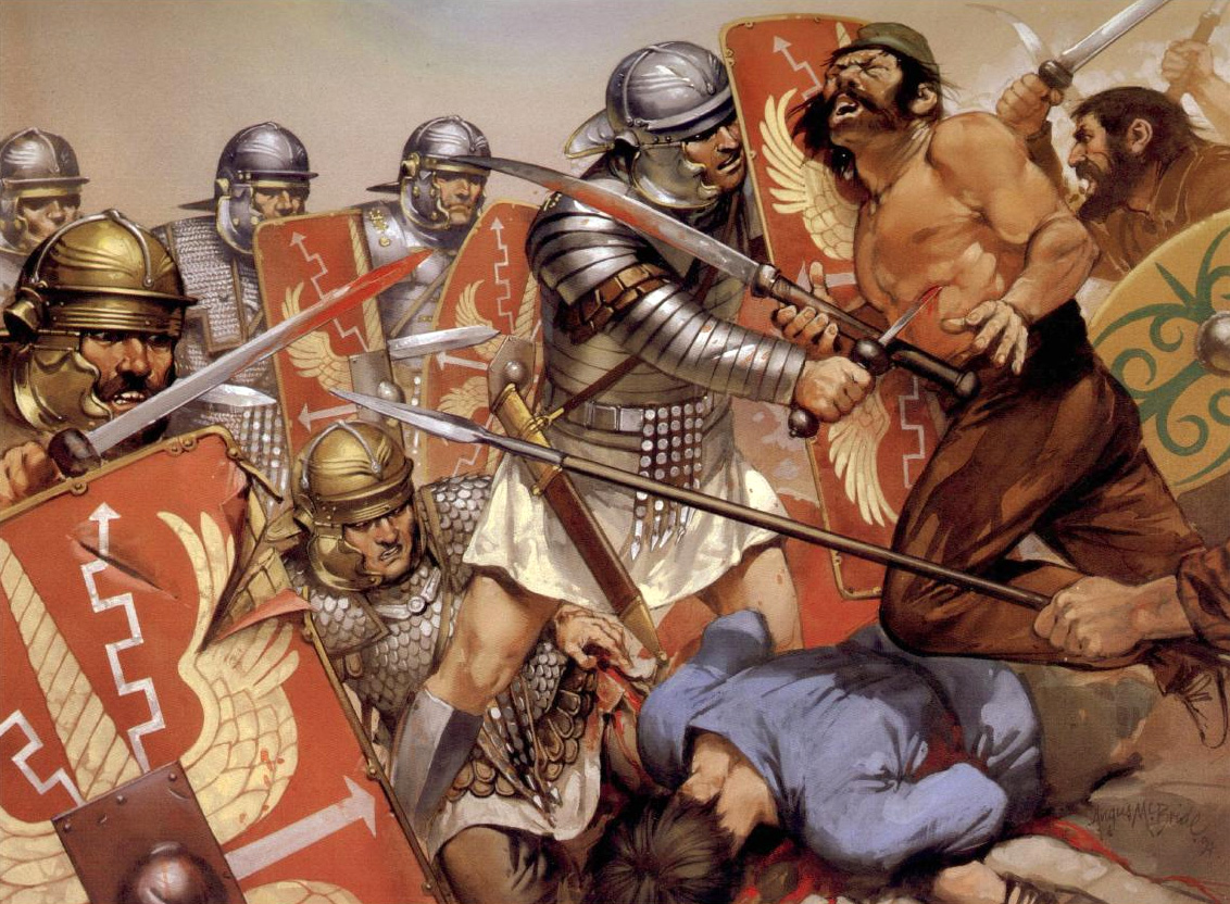 Римский легион сражается против варваров