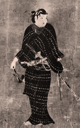 Юный самурай Хонда Тадакуцу (1548-1610 гг.) с модной прической