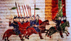 Византийская конница преследует отступающего противника.