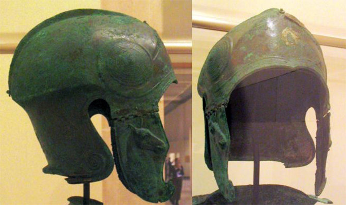 Аттический шлем, найден на юге Италии, датирован концом IV в. до н.э.