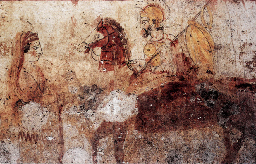 Роспись на стене гробниц из Пестума (4-я гробница Ваннулло, 320 г. до н.э.)